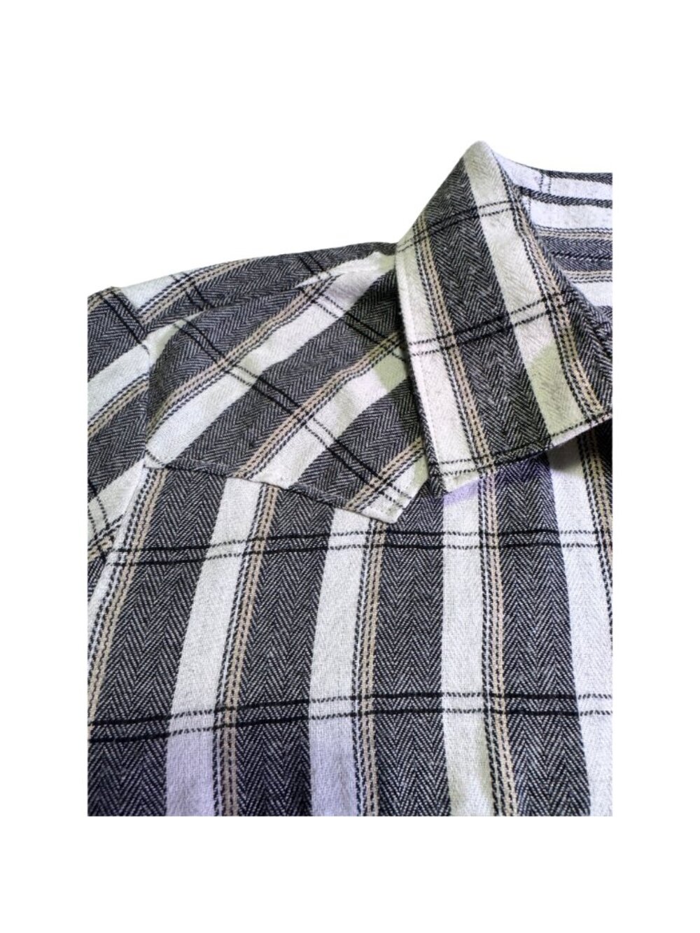 Mens western shirt pearl snap flanel shirt